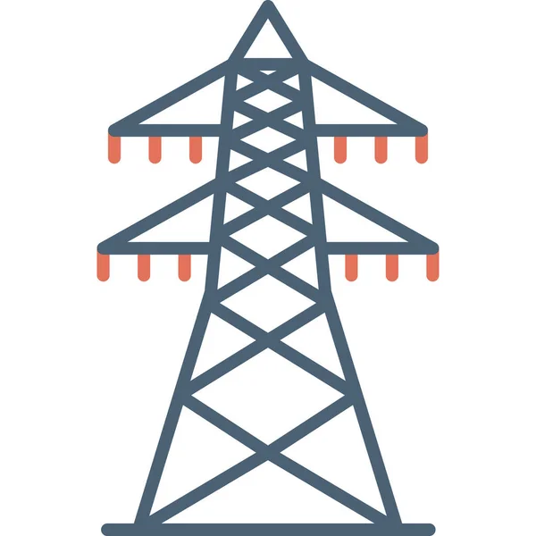 Elektrische Leistung Turm Symbol Vektor Illustration Design — Stockvektor