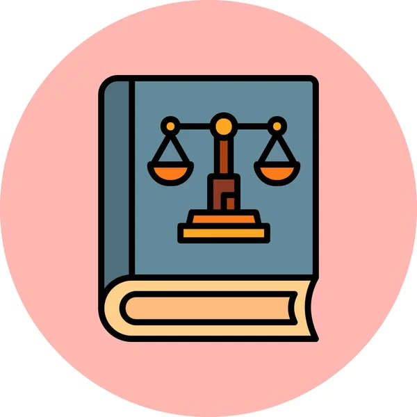 Icono Libro Justicia Ilustración Diseño Moderno — Archivo Imágenes Vectoriales