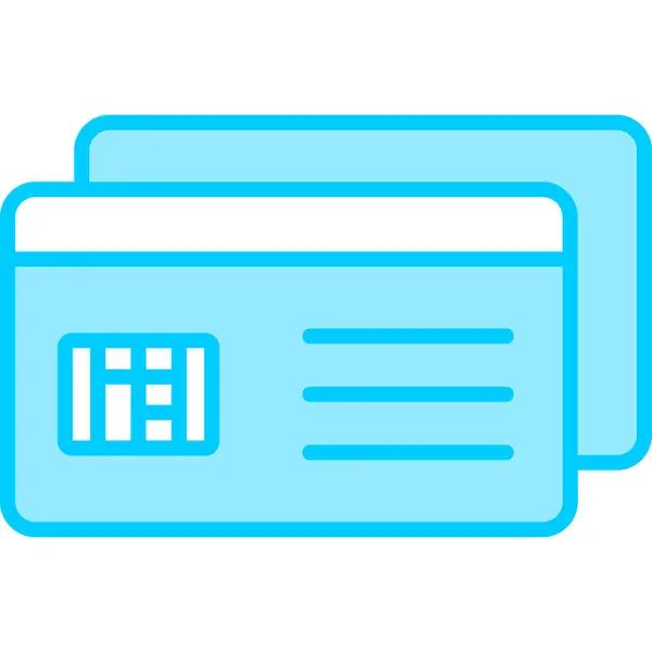 Karta Kredytowa Ilustracja Ikony Internetowej — Wektor stockowy