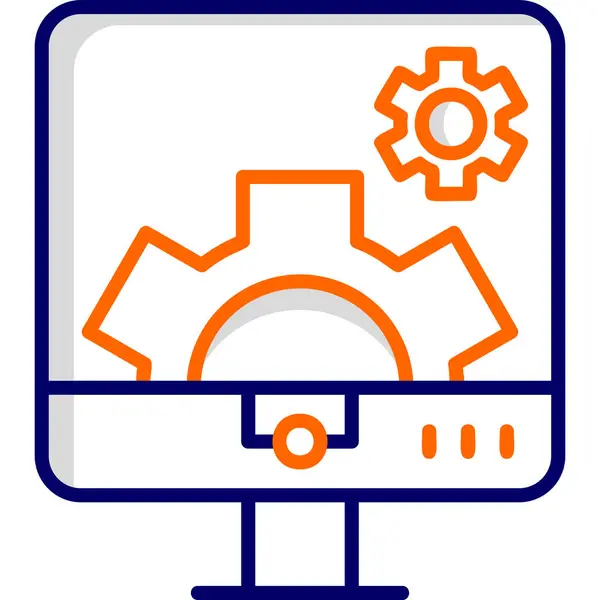 Configuración Del Ordenador Icono Web Ilustración Simple — Vector de stock