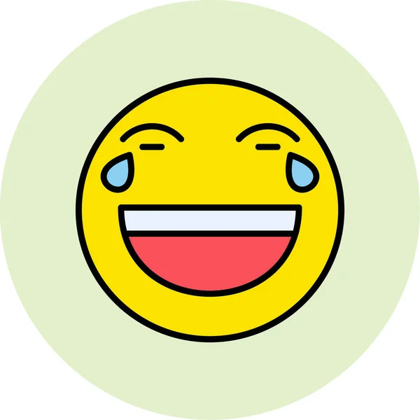 Lachende Smiley Ikone Zeichentrickvektorillustration — Stockvektor