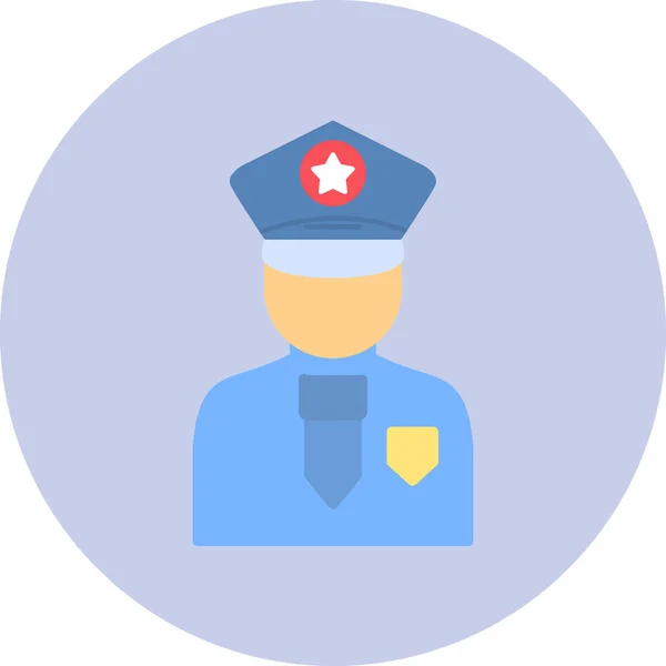 Ilustración Vectorial Icono Oficial Policía — Archivo Imágenes Vectoriales