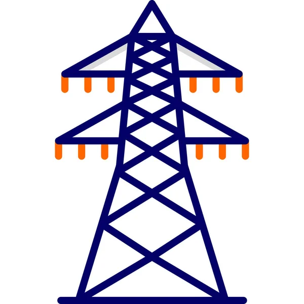 Illustration Vectorielle Icône Tour Puissance Électrique — Image vectorielle