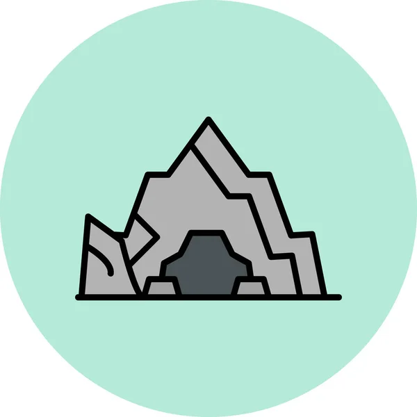Barlang Ikon Web Egyszerű Illusztráció — Stock Vector