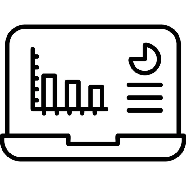 Analitik Grafikli Dizüstü Bilgisayar Monitörü — Stok Vektör