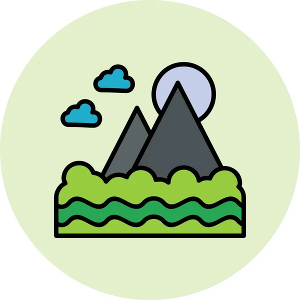 Montagne Icône Web Illustration Vectorielle — Image vectorielle