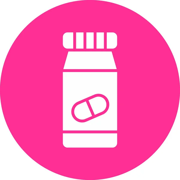 Pills Bottle Modern Vector Icon Illustration - Stok Vektor