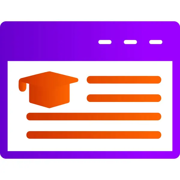 Online Education Simple Web Icon — Image vectorielle