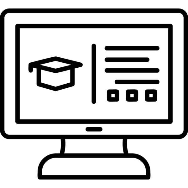 Online Education Simple Web Icon — Stock Vector