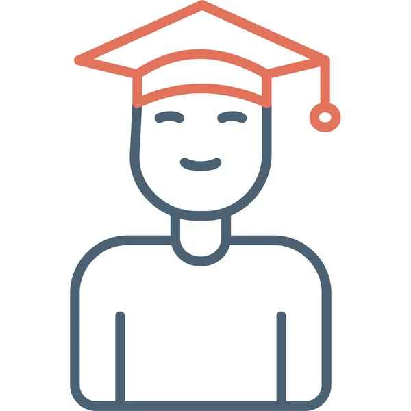 Graduado Icono Web Ilustración Simple — Vector de stock