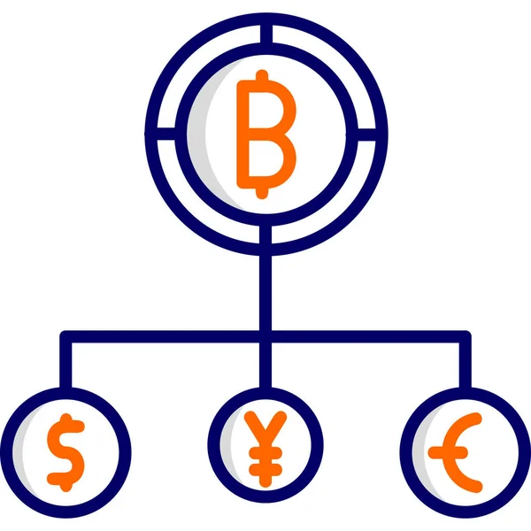Bitcoin Structure Icône Vectorielle Plate — Image vectorielle