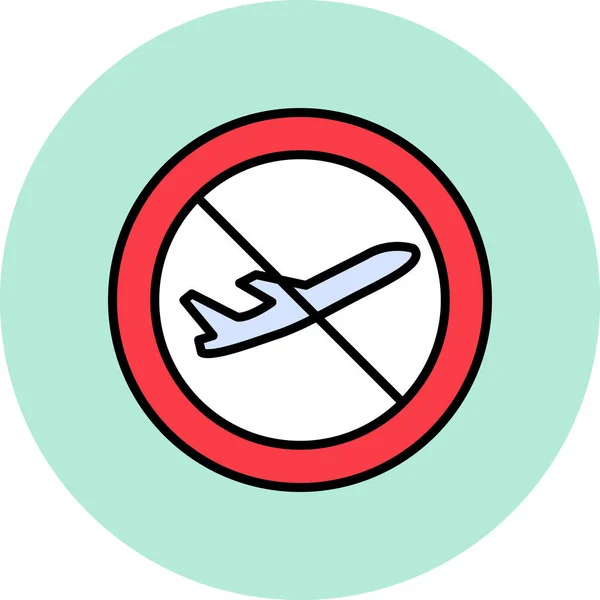 Keine Flugverbotszone Einfaches Symbol Vektorillustration — Stockvektor