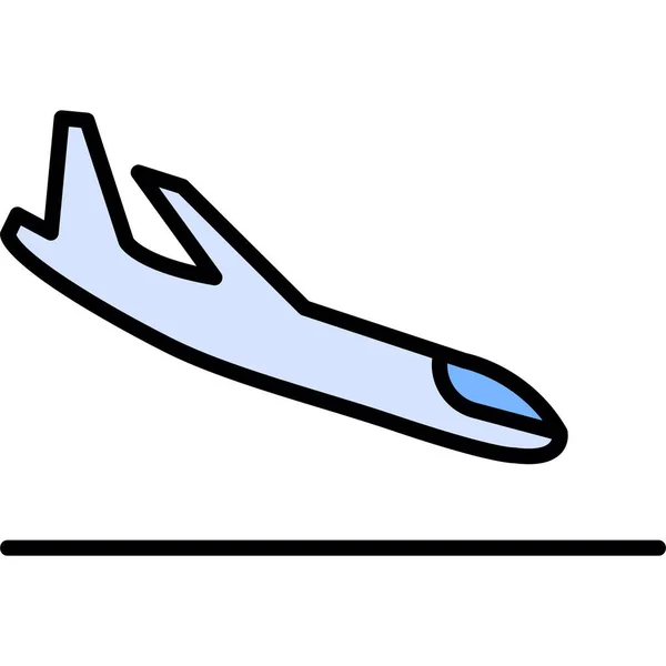 Flugzeuglandung Web Symbol Einfache Illustration — Stockvektor