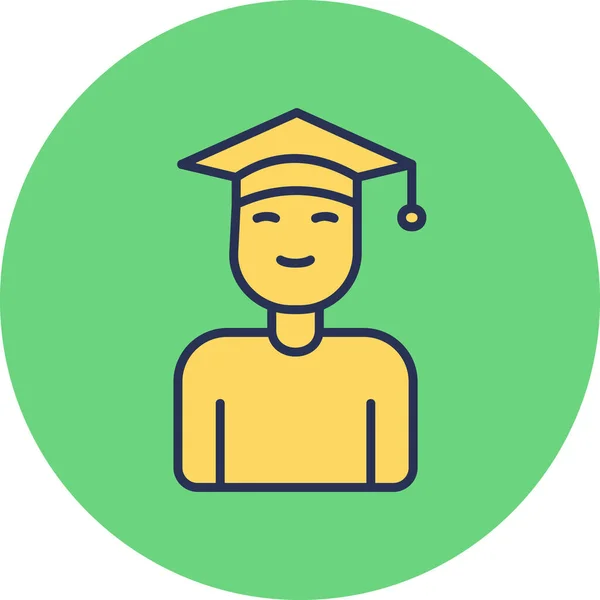 Graduation Cap Icon Education Symbol Flat Style Vector Illustration — 图库矢量图片