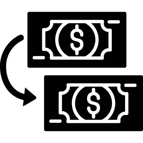 Dinheiro Dólares Dinheiro Ilustração Simples Web —  Vetores de Stock