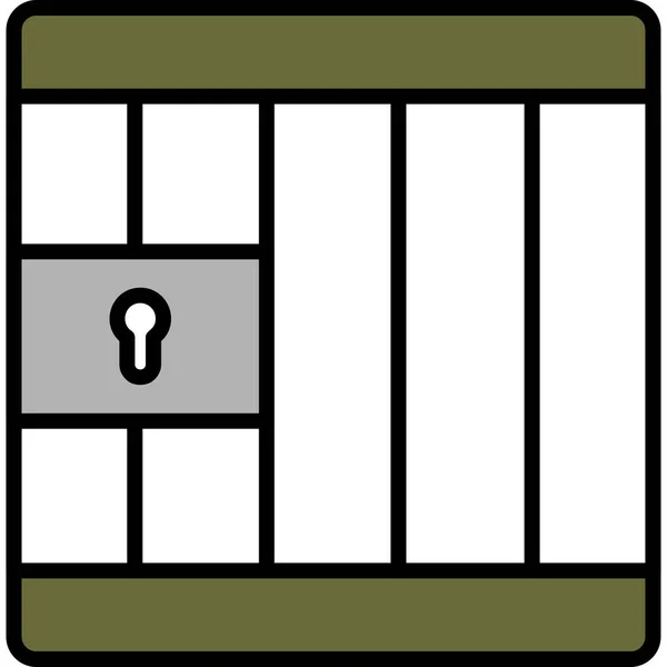 軍事刑務所のウェブアイコンのベクトル図 — ストックベクタ