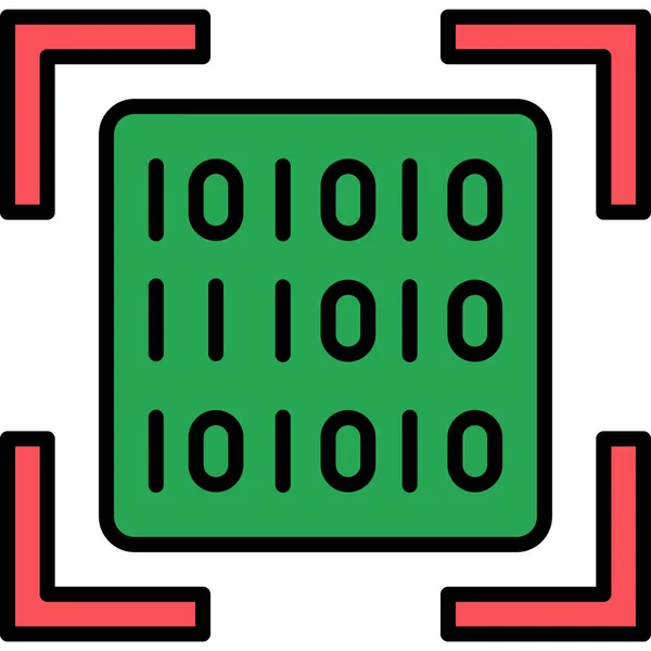 Bináris Kód Egyszerű Ikon Vektor Illusztráció — Stock Vector