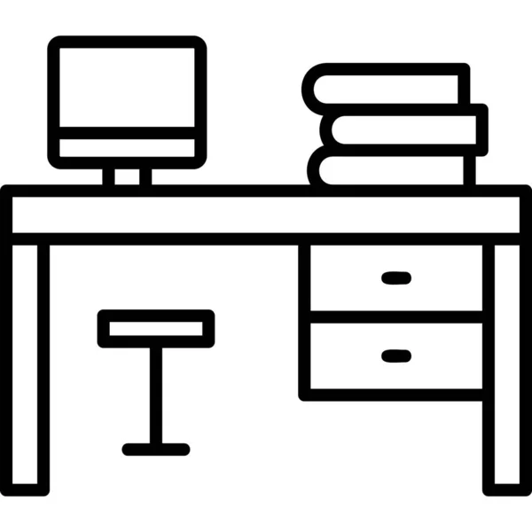 Icône Bureau Moderne Illustration Simple Web — Image vectorielle