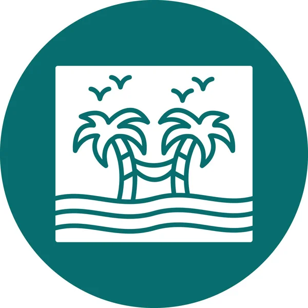 Ilha Tropical Ícone Vetor Ilustração — Vetor de Stock