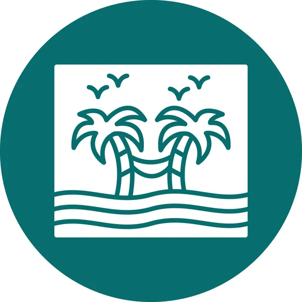 Isla Tropical Icono Vector Ilustración — Archivo Imágenes Vectoriales