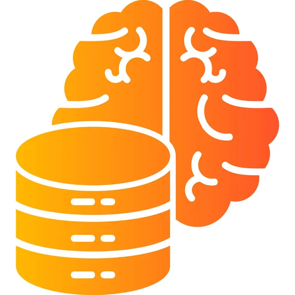 Brain Server Modern Vector Icon Illustration — Vector de stock