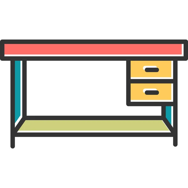 Desk Web Ikon Egyszerű Illusztráció — Stock Vector