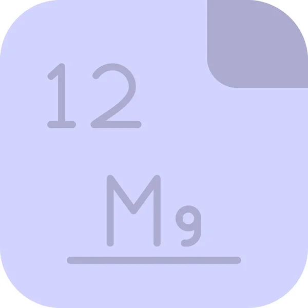 Hořčík Chemický Prvek Symbolem Atomovým Číslem12 Jedná Lesklou Šedou Pevnou — Stockový vektor