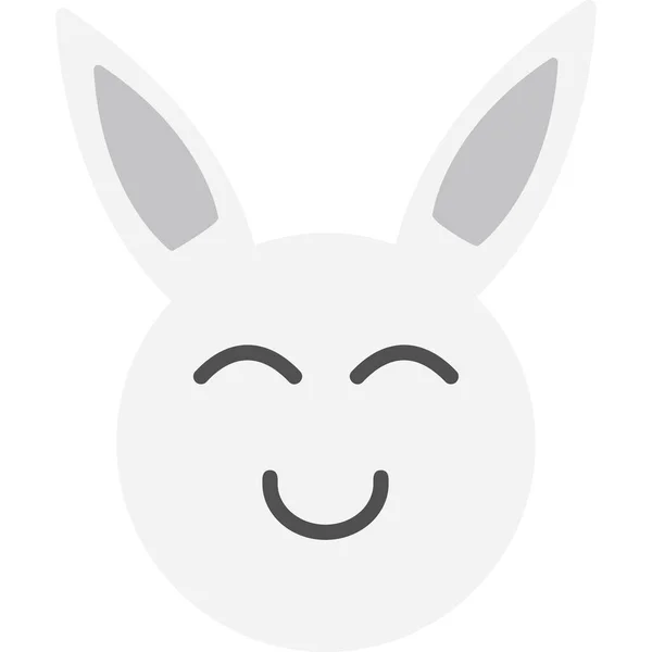 Cute Cartoon Bunny Happy Smiling Face — Stock Vector