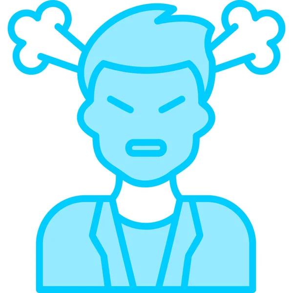 Ilustração Vetor Ícone Avatar Irritado — Vetor de Stock