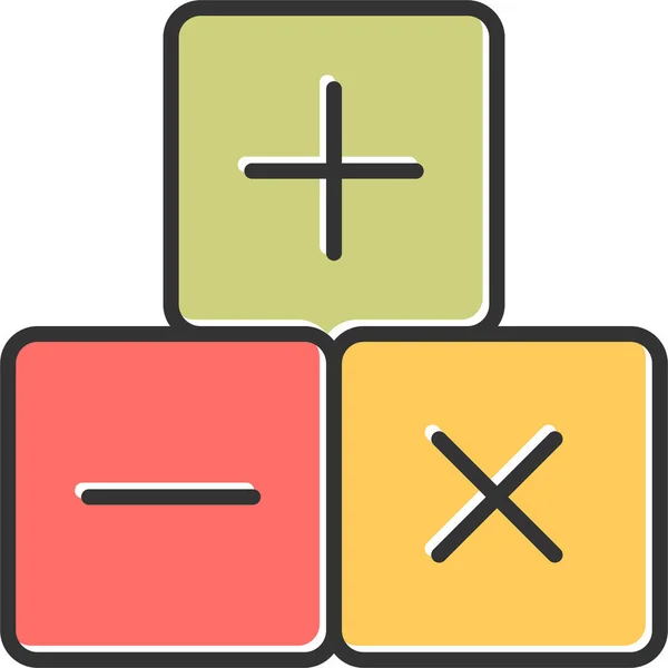 Math Blocks Web Icon Simple Illustration — Stock Vector