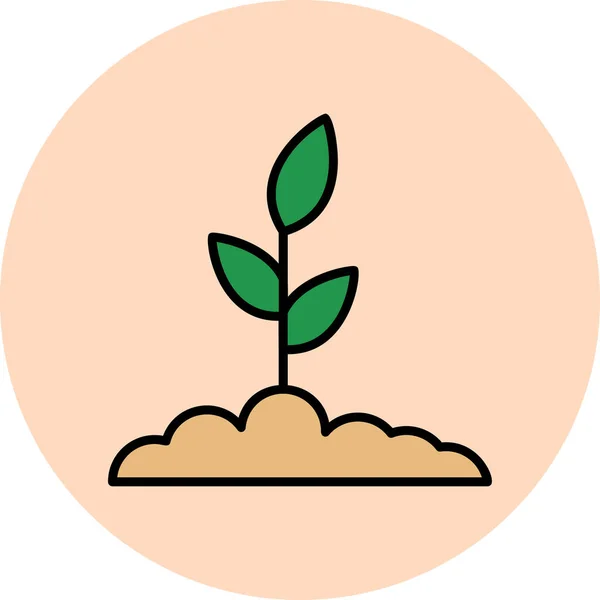 Planta Crescimento Ícone Web Ilustração Simples — Vetor de Stock