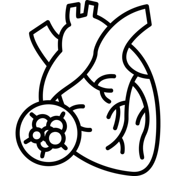 心臓癌現代のアイコン ベクトルイラスト — ストックベクタ