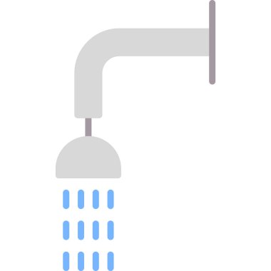 Duş ikonu. beyaz renk vektör illüstrasyonu