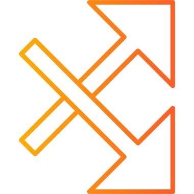 simple and minimalistic vector icon of the intersecting arrows