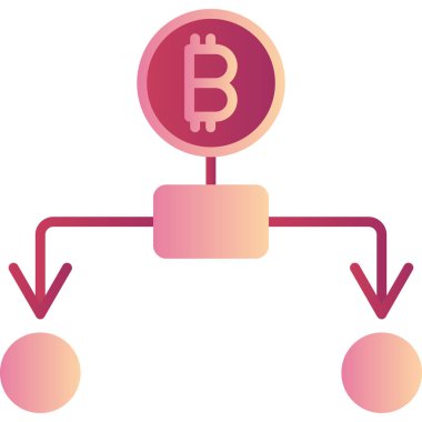 Çeşitlendirme bitcoin, kişisel ve ticari kullanım için illüstrasyon simgesi 