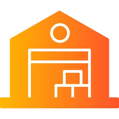 Bir depo simgesinin vektör illüstrasyonu