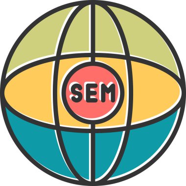 Sem dünya simgesinin vektör illüstrasyonu