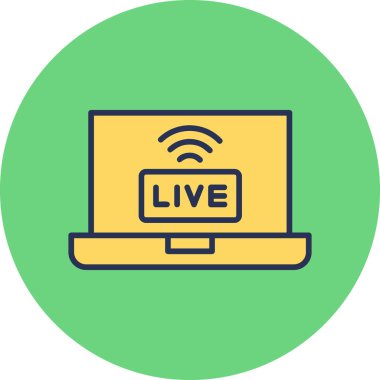 Canlı yayınlanan modern simge, vektör illüstrasyonu