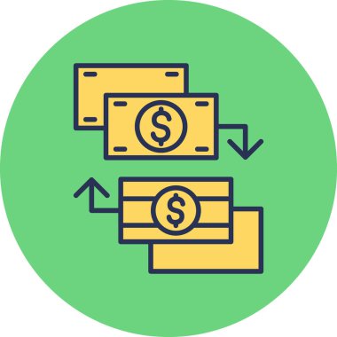 Para değişimi modern simge, vektör illüstrasyonu 