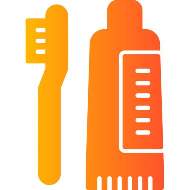 graphic cartoon art illustration of Tooth Cleaning with brush 