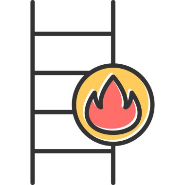 Yangın merdiveni modern ikon vektör çizimi