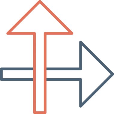 simple and minimalistic vector icon of the intersecting arrows