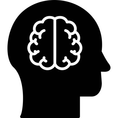 Beyin. Web simgesi basit illüstrasyon