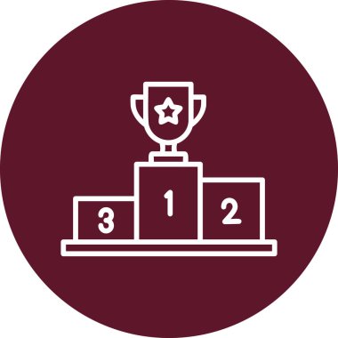 Şampiyon ikonu kupa ile, ağ basit illüstrasyon