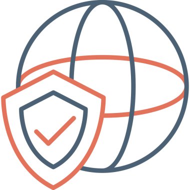 Koruma çizgisi simgesi, vektör illüstrasyonu