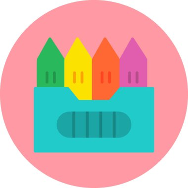 Boya kalemleri. Web simgesi basit illüstrasyon