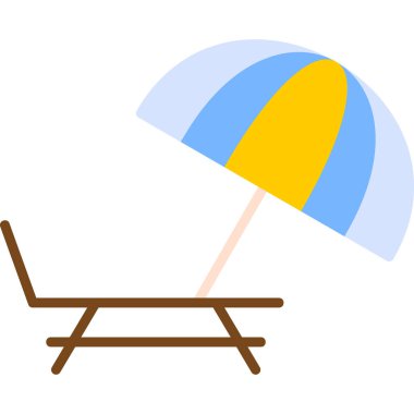 Plaj sandalyesi ikonu. vektör illüstrasyonu 