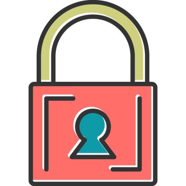 Kilit. Web simgesi basit illüstrasyon