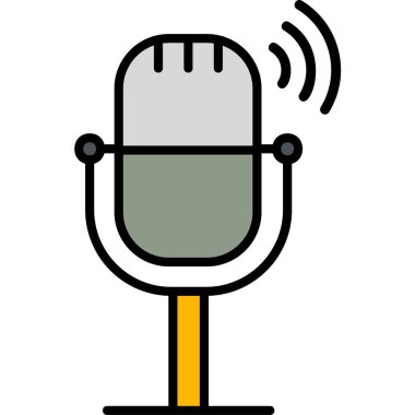 Canlı podcast modern simge, vektör illüstrasyonu