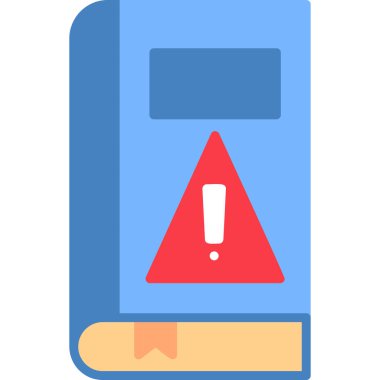 Kitap uyarı simgesi, modern tasarım illüstrasyonu